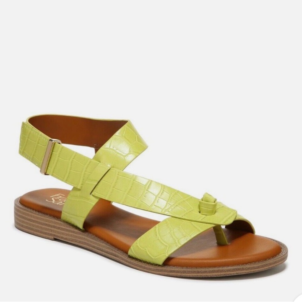 Franco Sarto Asymmetrical Flat Sandals Glenni Limeade